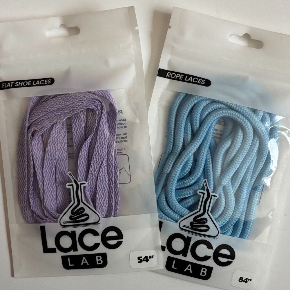 Lace Lab Shoe Laces Purple Flat/Blue Round 54" NIB Sneaker Kicks Style Accessory